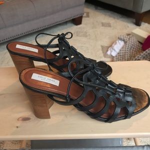 Cole Haan 3.5” chunky heel leather slides // nwot